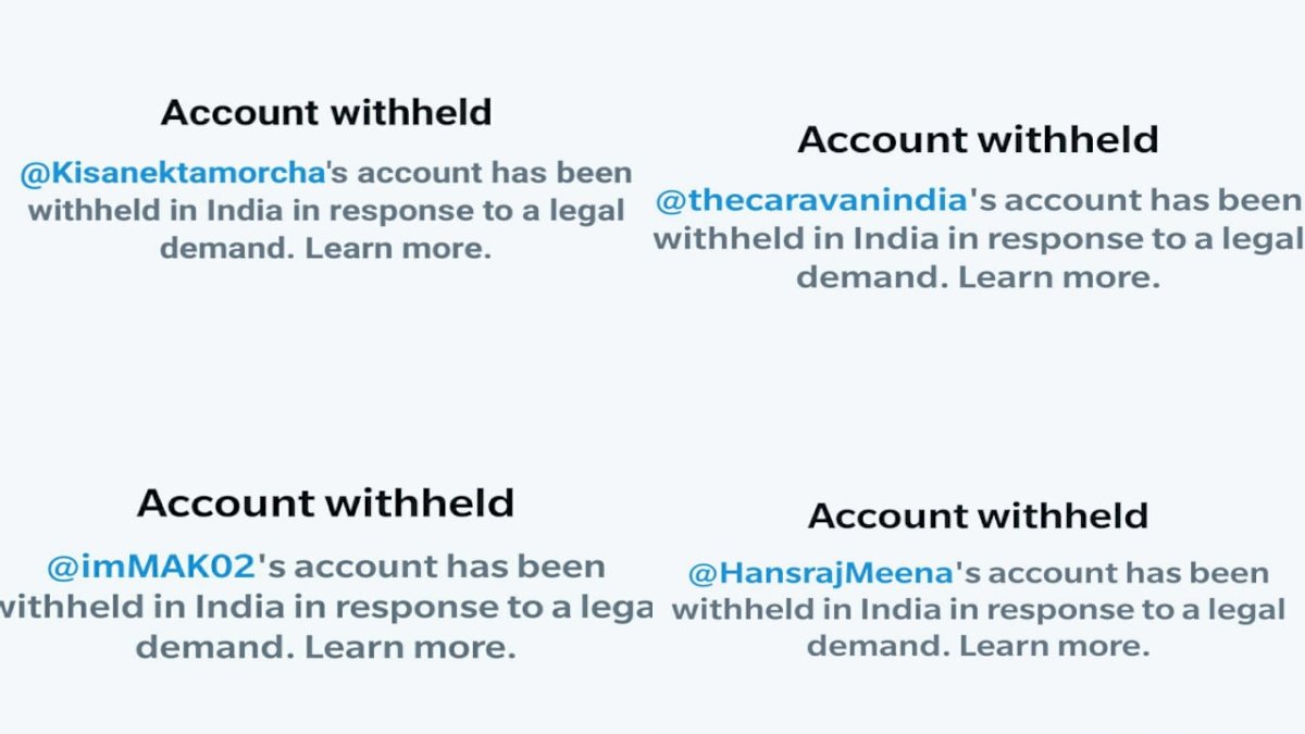 ट्विटर ने सस्पेंड किए किसान आंदोलन से जुड़े कई एकाउंट, केंद्र सरकार के आदेश पर कार्रवाई ट्विटर ने सस्पेंड किए किसान आंदोलन से जुड़े कई एकाउंट, केंद्र सरकार के आदेश पर कार्रवाई