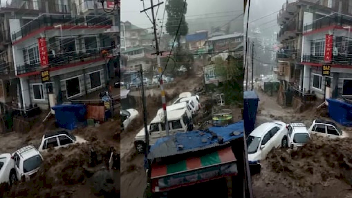 हिमाचल में मॉनसून का रौद्र रूप, धर्मशाला में बादल फटने से आई बाढ़, तेज धार में बह गए कई वाहन हिमाचल में मॉनसून का रौद्र रूप, धर्मशाला में बादल फटने से आई बाढ़, तेज धार में बह गए कई वाहन