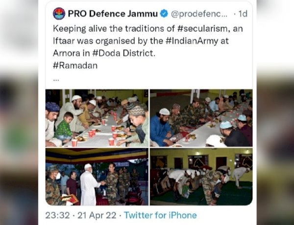 सेक्युलरिज्म की परंपरा से पीछे हटी भारतीय सेना, दक्षिणपंथियों की आपत्ति के बाद डिलीट किया इफ्तार का ट्वीट