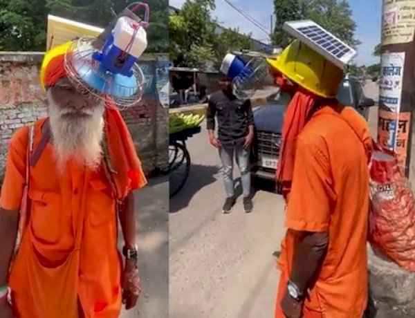 मुंह में गुटखा, सिर पर सोलर पैनल और चेहरे पर पंखा, बाबा लल्लूराम का जुगाड़ देख दुनिया दंग मुंह में गुटखा, सिर पर सोलर पैनल और चेहरे पर पंखा, बाबा लल्लूराम का जुगाड़ देख दुनिया दंग