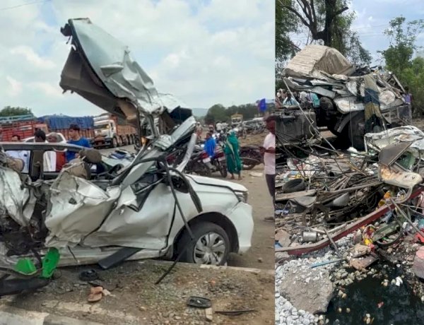 महाराष्ट्र में भीषण सड़क हादसा, ट्रक ने चार गाड़ियों  को मारी टक्कर, 10 लोगों की मौत 38 लोग घायल