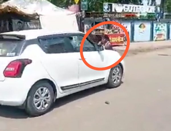 MP पुलिस का अमानवीय चेहरा, फल बेचने वाली महिला को बोनट पर लटकाकर आधा किमी तक घसीटा