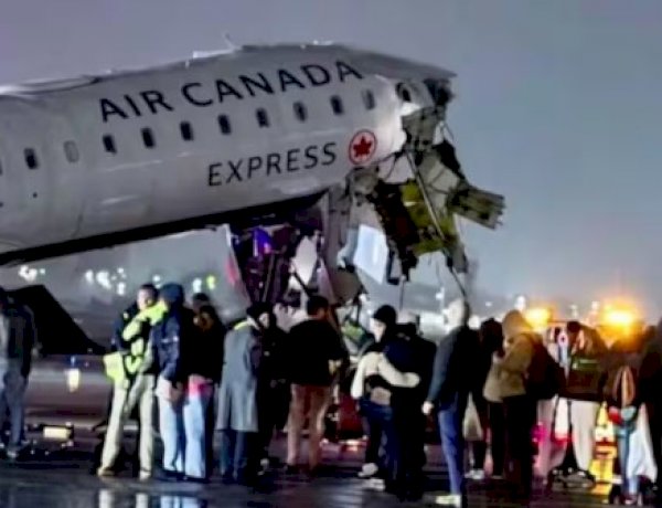 न्यूयॉर्क के ला गार्डिया एयरपोर्ट पर बड़ा हादसा, एयर कनाडा का विमान फायर ट्रक से टकराया, सैकड़ों लोग घायल