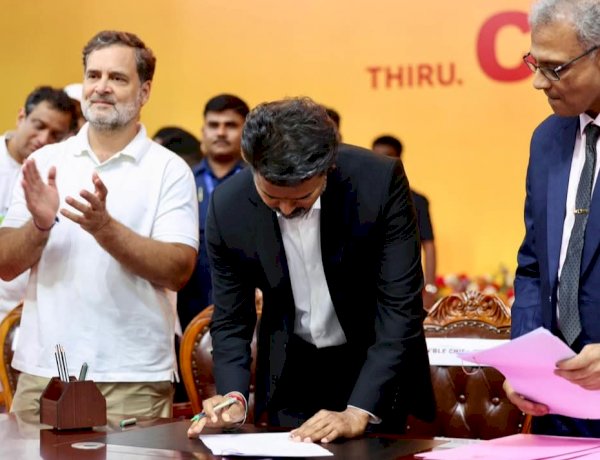 तमिलनाडु के मुख्यमंत्री बने एक्टर विजय, शपथग्रहण समारोह में राहुल गांधी भी रहे मौजूद