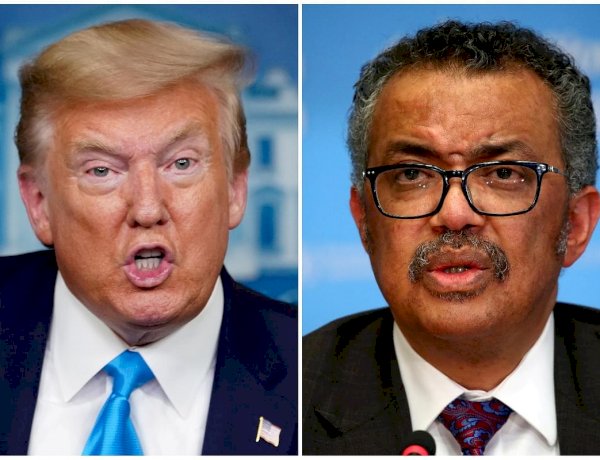 Donald Trump and Tedros Adhanom